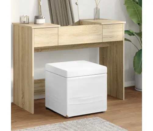 Krēsls Balts 41 X 41 X 40 Cm Mākslīgā Āda Un Inženierijas Koks Vidaxl