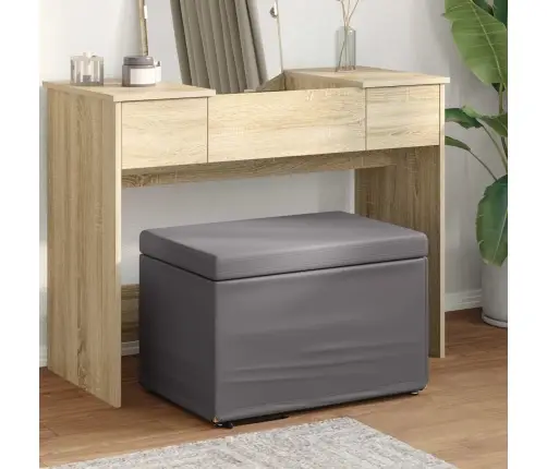 Krēsls Pelēka 61 X 41 X 40 Cm Mākslīgā Āda Un Inženierijas Koks Vidaxl