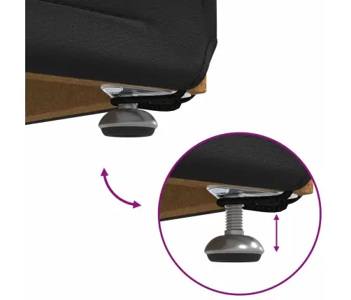 Jalgtool Must 61 X 41 X 40 Cm Kunstnahk Ja Töödeldud Puit