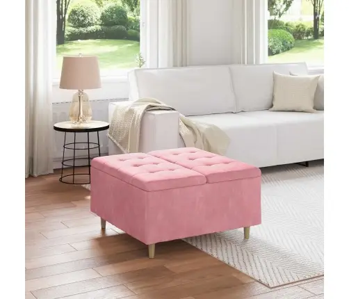 Poga Krēsls Ar Spilvenu Rozā 80 X 80 X 45 Cm Samts Vidaxl