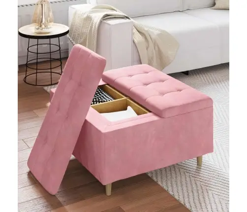 Poga Krēsls Ar Spilvenu Rozā 80 X 80 X 45 Cm Samts Vidaxl