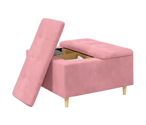 Poga Krēsls Ar Spilvenu Rozā 80 X 80 X 45 Cm Samts Vidaxl