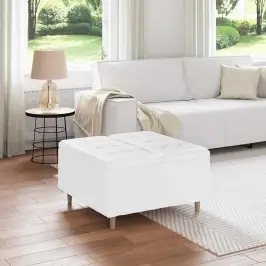 Glabāšanas Osmanis Balts 80 X 80 X 45 Cm Mākslīgā Āda Vidaxl