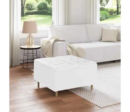 Poga Krēsls Ar Spilvenu Balts 80 X 80 X 45 Cm Mākslīgā Āda Vidaxl