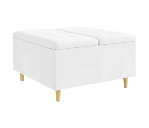 Poga Krēsls Ar Spilvenu Balts 80 X 80 X 45 Cm Mākslīgā Āda Vidaxl