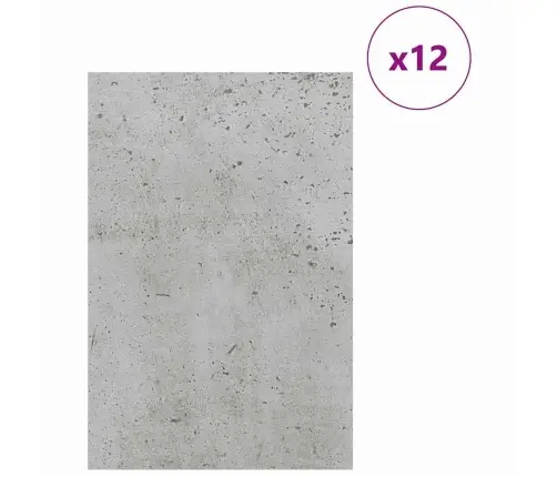 Dekor Paneelid 12 Pcs Betoonihall 40 X 60 X 0.3 Cm Tehispuit