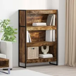 Grāmatplaukts Dūmu Ozols 80 X 30 X 155 Cm Inženierijas Koks Vidaxl