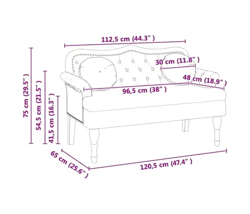 Čestafīlda Sola Krēmkrāsa 120.5 X 65 X 75 Cm Mākslīgā Āda Vidaxl