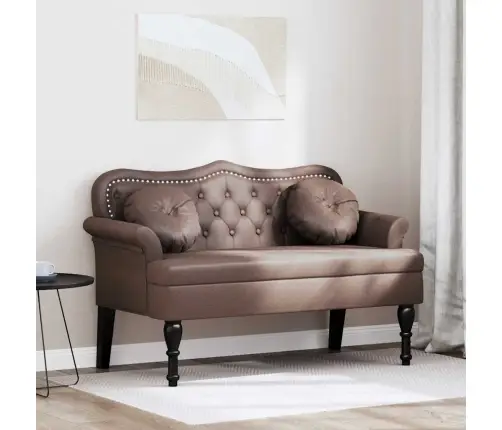 Česterfildo Suolas Ruda 120,5 X 65 X 75 Cm Dirbtinė Oda