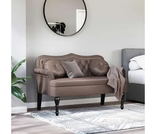 Česterfildo Suolas Ruda 120,5 X 65 X 75 Cm Dirbtinė Oda