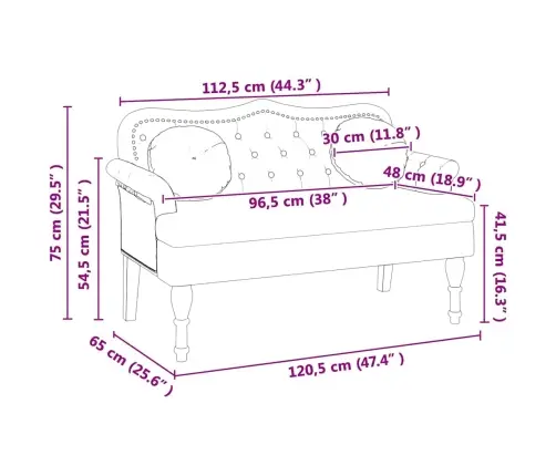 Česterfildo Suolas Ruda 120,5 X 65 X 75 Cm Dirbtinė Oda