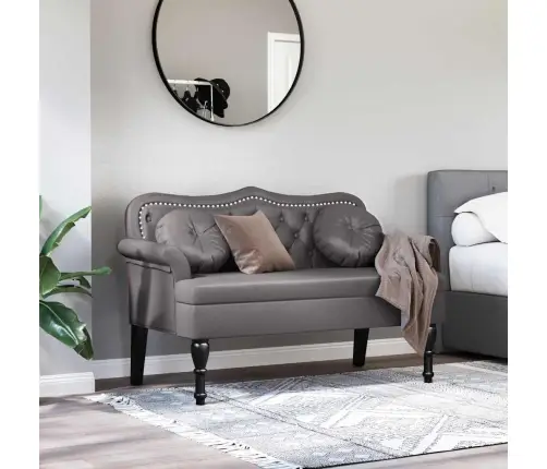 Čestafīlda Sola Pelēka 120.5 X 65 X 75 Cm Mākslīgā Āda Vidaxl