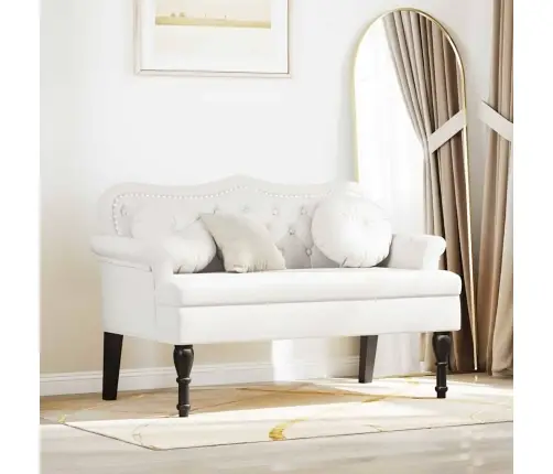 Česterfildo Suolas Balta 120,5 X 65 X 75 Cm Dirbtinė Oda