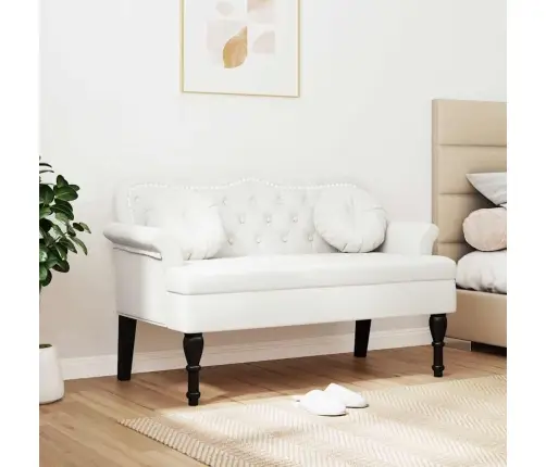 Česterfildo Suolas Balta 120,5 X 65 X 75 Cm Dirbtinė Oda