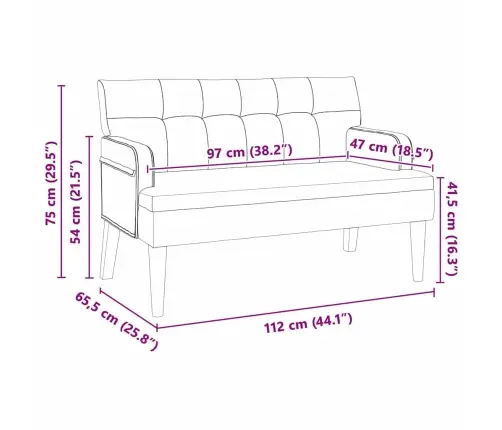 Čestafīlda Sola Rozā 112 X 65.5 X 75 Cm Samts Vidaxl