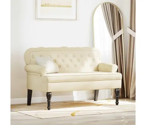 Česterfildo Suolas Kreminė 119.5 X 64.5 X 75 Cm Dirbtinė Oda