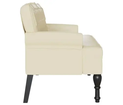 Česterfildo Suolas Kreminė 119.5 X 64.5 X 75 Cm Dirbtinė Oda