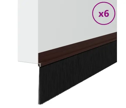 Pašlīpojošas Durvju Birstes 6 Pcs Brūna 100 Cm Vidaxl