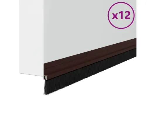 Pašlīpojošas Durvju Birstes 12 Pcs Brūna 100 Cm Vidaxl