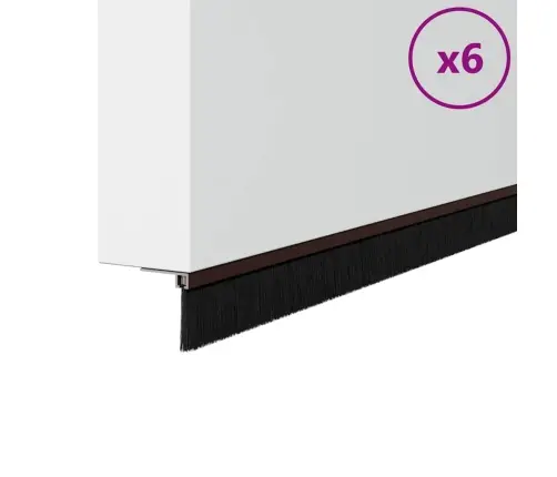 Pašlīpojošas Durvju Birstes 6 Pcs Brūna 100 Cm Vidaxl