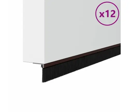 Pašlīpojošas Durvju Birstes 12 Pcs Brūna 100 Cm Vidaxl