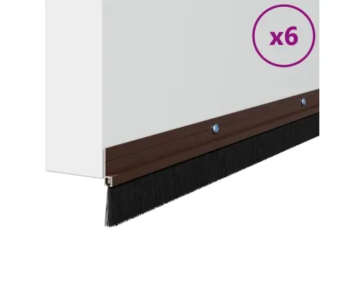 Skrūvējami Durvju Birstes Blīvējumi 6 Pcs Brūna 100 Cm Vidaxl