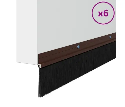 Skrūvējami Durvju Birstes Blīvējumi 6 Pcs Brūna 100 Cm Vidaxl