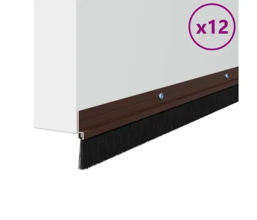 Skrūvējami Durvju Birstes Blīvējumi 12 Pcs Brūna 100 Cm Vidaxl
