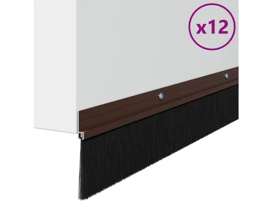 Skrūvējami Durvju Birstes Blīvējumi 12 Pcs Brūna 100 Cm Vidaxl