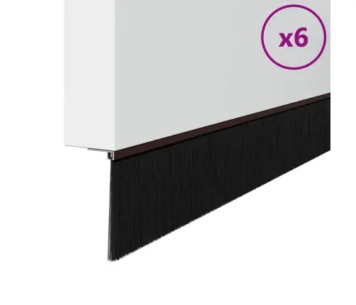 Sukabinamų Durų Šepetėlių Sandarikliai 6 Pcs Ruda 100 Cm