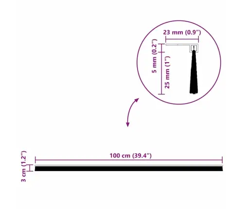 Sukabinamų Durų Šepetėlių Sandarikliai 12 Pcs Ruda 100 Cm