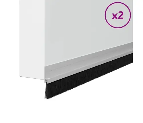 Pašlīpojošas Durvju Birstes 2 Pcs Sudraba 100 Cm Vidaxl