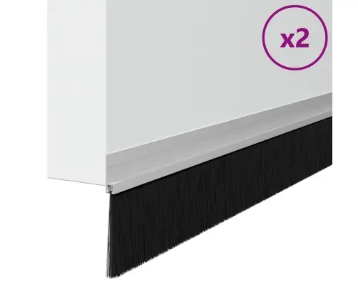 Pašlīpojošas Durvju Birstes 2 Pcs Sudraba 100 Cm Vidaxl