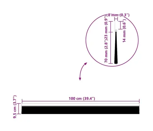 Pašlīpojošas Durvju Birstes 2 Pcs Sudraba 100 Cm Vidaxl