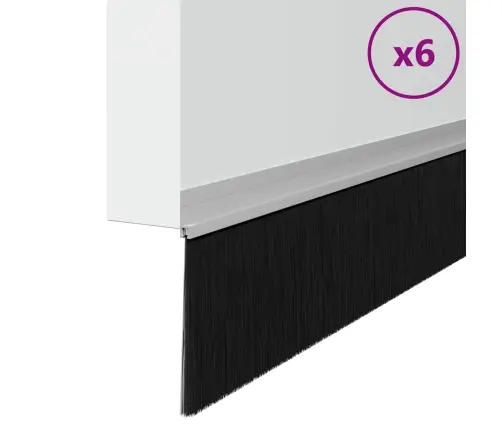 Pašlīpojošas Durvju Birstes 6 Pcs Sudraba 100 Cm Vidaxl