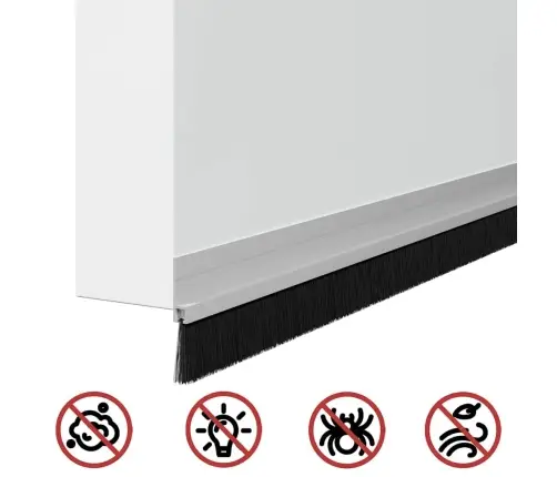 Pašlīpojošas Durvju Birstes 12 Pcs Sudraba 100 Cm Vidaxl