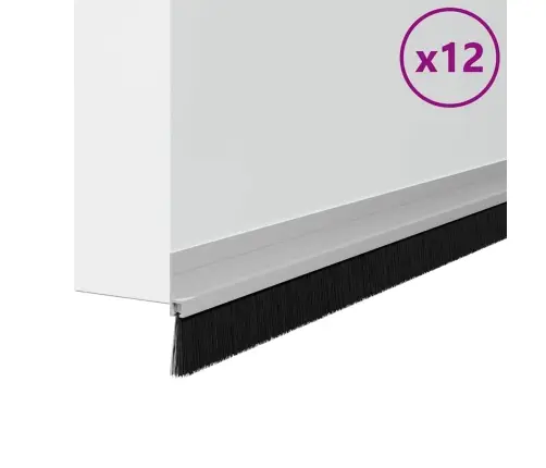 Pašlīpojošas Durvju Birstes 12 Pcs Sudraba 100 Cm Vidaxl