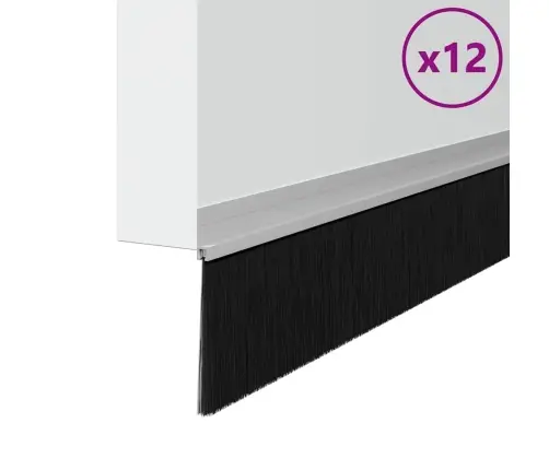 Pašlīpojošas Durvju Birstes 12 Pcs Sudraba 100 Cm Vidaxl