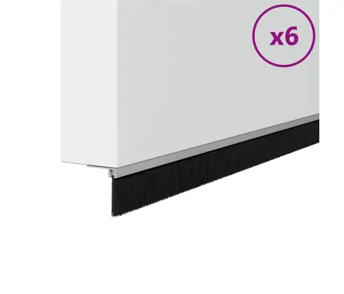 Pašlīpojošas Durvju Birstes 6 Pcs Sudraba 100 Cm Vidaxl