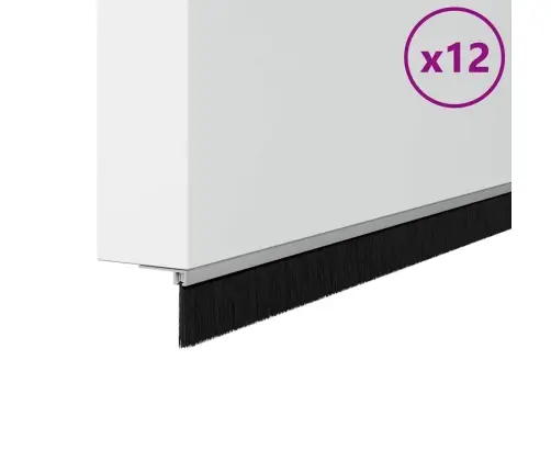 Pašlīpojošas Durvju Birstes 12 Pcs Sudraba 100 Cm Vidaxl