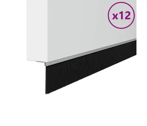 Pašlīpojošas Durvju Birstes 12 Pcs Sudraba 100 Cm Vidaxl