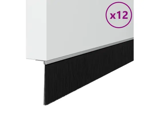 Pašlīpojošas Durvju Birstes 12 Pcs Sudraba 100 Cm Vidaxl