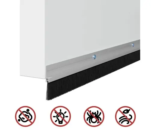 Sukabinamų Durų Šepetėlių Sandarikliai 6 Pcs Sidabro 100 Cm