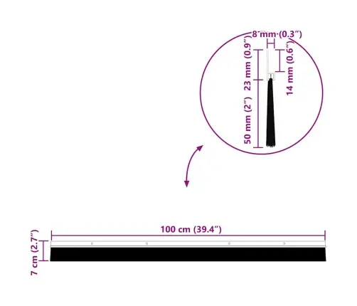 Skrūvējami Durvju Birstes Blīvējumi 6 Pcs Sudraba 100 Cm Vidaxl