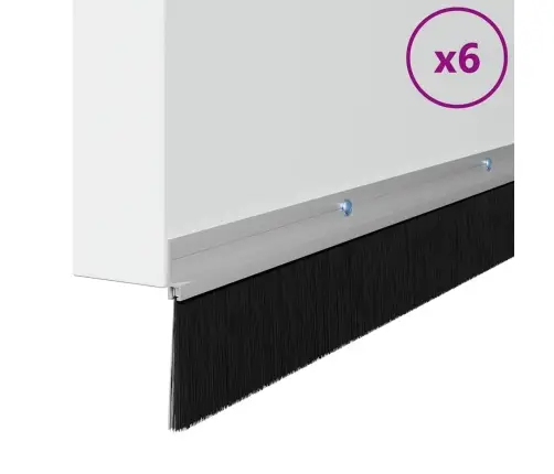 Skrūvējami Durvju Birstes Blīvējumi 6 Pcs Sudraba 100 Cm Vidaxl
