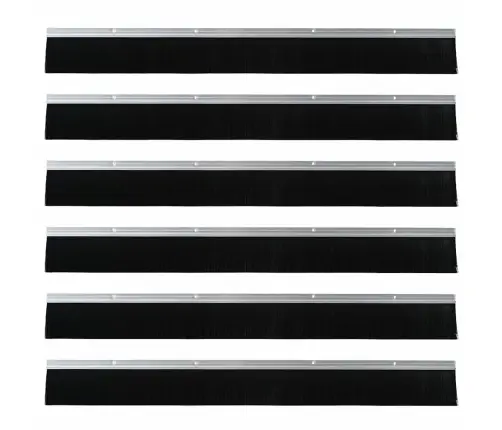 Skrūvējami Durvju Birstes Blīvējumi 6 Pcs Sudraba 100 Cm Vidaxl