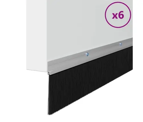 Skrūvējami Durvju Birstes Blīvējumi 6 Pcs Sudraba 100 Cm Vidaxl