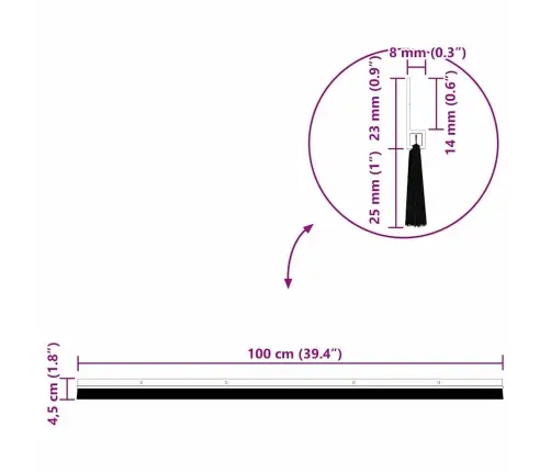 Sukabinamų Durų Šepetėlių Sandarikliai 12 Pcs Sidabro 100 Cm