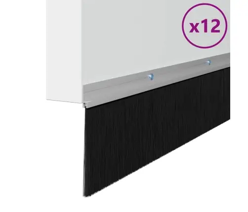 Skrūvējami Durvju Birstes Blīvējumi 12 Pcs Sudraba 100 Cm Vidaxl
