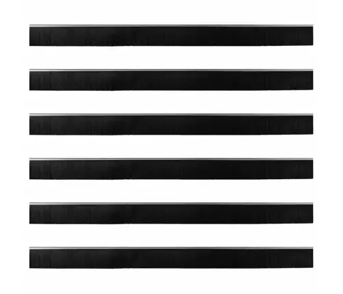 Sukabinamų Durų Šepetėlių Sandarikliai 6 Pcs Sidabro 100 Cm